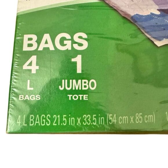 NEW Ziploc Vacuum Seal Space Bags 4 Large Bags & 1 Jumbo Tote Space Saver - Picture 3 of 5